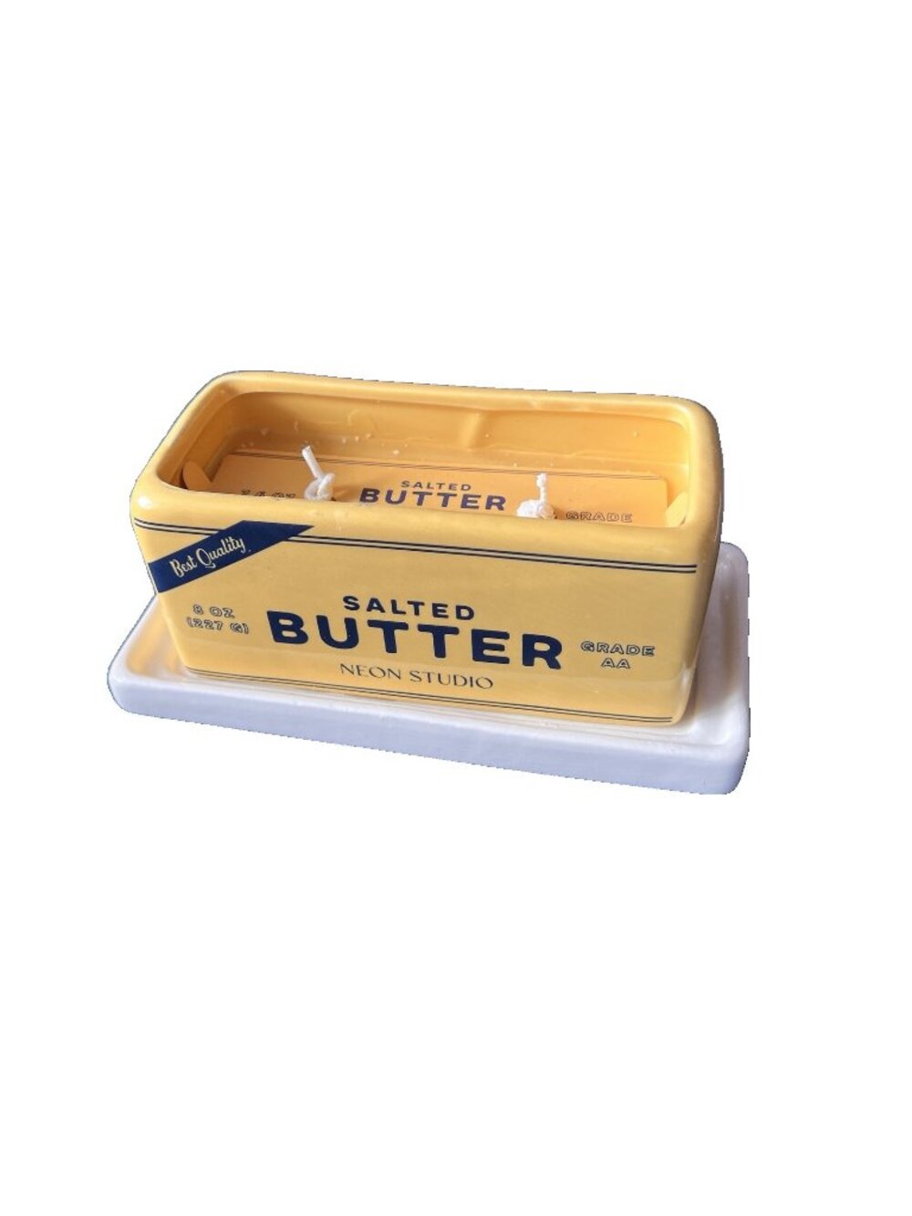 NEON STUDIO Candle Salted Golden Butter Stick Ceramic 7.6 oz Hand Poured Scented